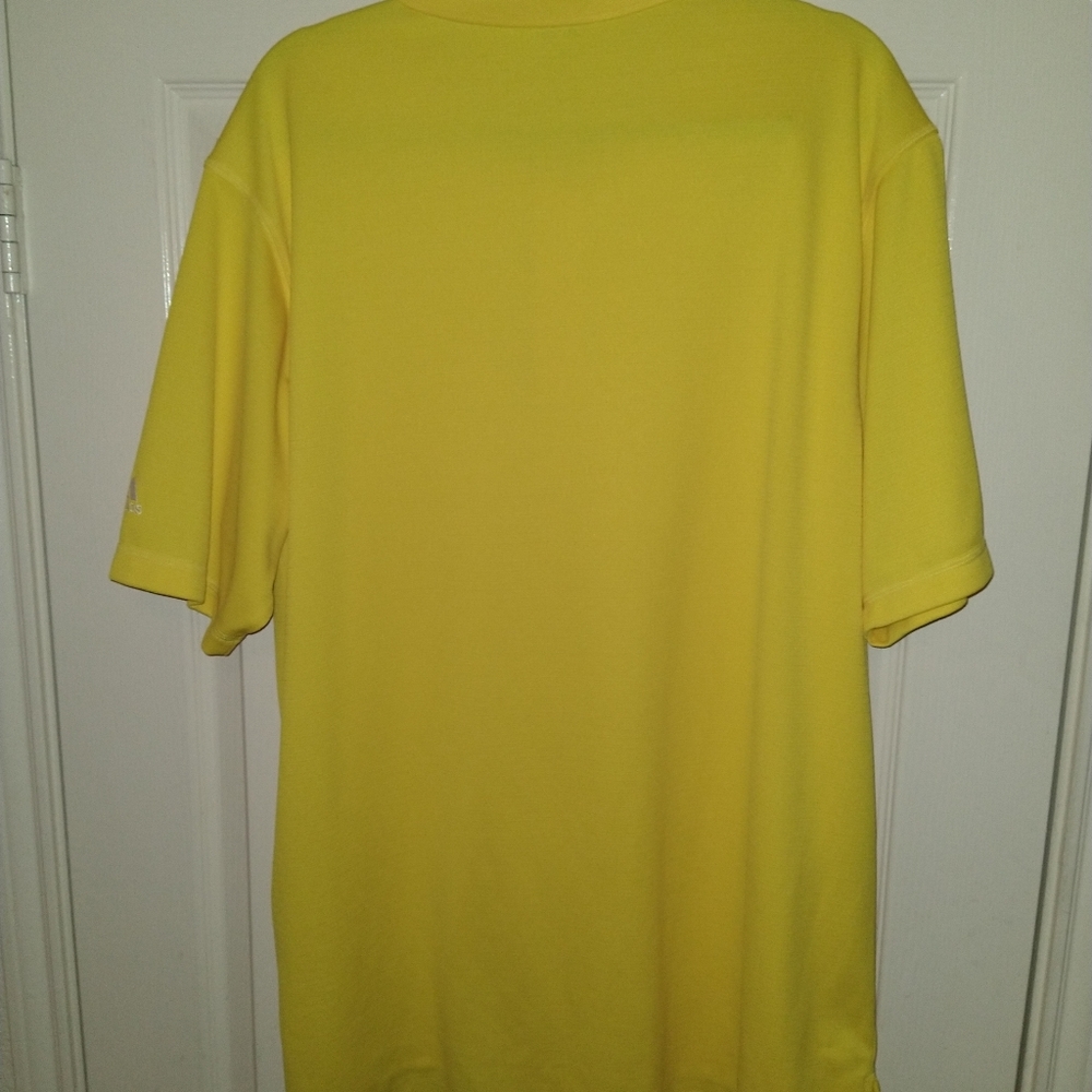 Adidas Climalite Yellow Short Sleeve Polo Golf Shirt Men's sz XL. - Picture 2 of 7